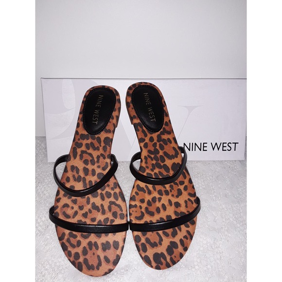 Nine West Sz 6M BLAISE Leopard Animal Print Sandals Shoes NIB - Picture 2 of 7